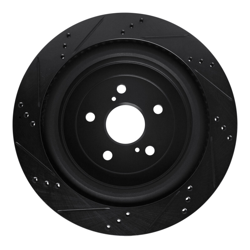 Lexus RX350 Brake Rotor (1) - Rear Right - R1 Concepts - Drilled & Slotted - Black - `16-`22